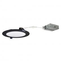 Nora NFLAT-R6TWB - 6" FLAT Non-Metallic Can-less LED Downlight, Selectable CCT, 1050lm / 13.5W, Black finish