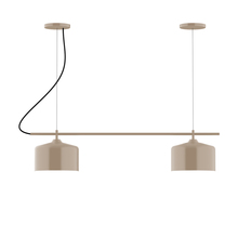 Montclair Light Works CHB419-18-C21 - 2-Light Linear Axis Chandelier with White SJT Cord, Clay