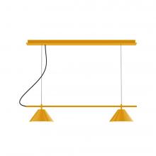 Montclair Light Works CHBX445-21-L12 - 2-Light Linear Nest LED Chandelier, Bright Yellow