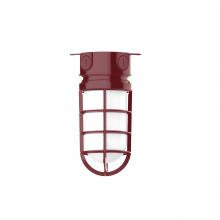 Montclair Light Works FMC050-55 - 5 1/2" Vaportite flush mount ceiling light, Barn Red