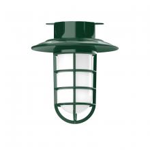 Montclair Light Works FMC052-42 - 8 1/4" Vaportite flush mount ceiling light, Forest Green