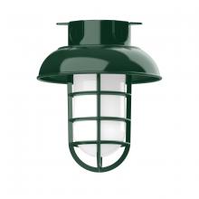 Montclair Light Works FMC060-42 - 8" Vaportite flush mount ceiling light, Forest Green