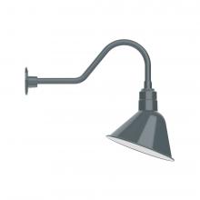 Montclair Light Works GNB103-40-L12 - 12" Angle shade LED Gooseneck Wall mount, Slate Gray
