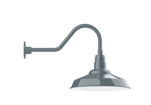 Montclair Light Works GNB184-40-L13 - 16" Warehouse shade, LED Gooseneck Wall mount, Slate Gray