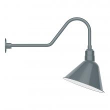 Montclair Light Works GNC104-40-L13 - 14" Angle shade LED Gooseneck Wall mount, Slate Gray