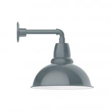 Montclair Light Works GNN107-40-L13 - 14" Cafe shade, LED Straight Arm Wall mount, Slate Gray