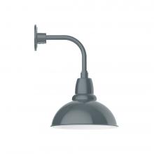 Montclair Light Works GNT106-40-L12 - 12" Cafe shade, LED Curved Arm Wall mount, Slate Gray