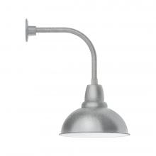 Montclair Light Works GNU107-49-L13 - 14" Cafe shade, LED Curved Arm Wall mount, Painted Galvanized
