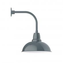 Montclair Light Works GNU108-40-L13 - 16" Cafe shade, LED Curved Arm Wall mount, Slate Gray