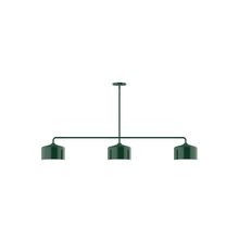 Montclair Light Works MSN419-42 - 3-Light Axis Linear Pendant, Forest Green