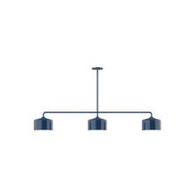 Montclair Light Works MSN419-50 - 3-Light Axis Linear Pendant, Navy