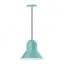 Montclair Light Works PEB123-48-C26 - 12" Prima shade, pendant with ivory fabric cord and canopy, Sea Green