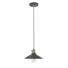 Montclair Light Works PEB404-51-96 - Uno 10" Pendant,  Architectural Bronze with Brushed Nickel hardware