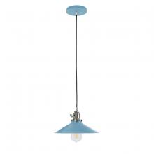 Montclair Light Works PEB404-54-96 - Uno 10" Pendant,  Light Blue with Brushed Nickel hardware