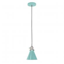 Montclair Light Works PEB405-48-96 - Uno 6" Pendant,  Sea Green with Brushed Nickel hardware