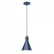 Montclair Light Works PEB416-50 - 8" Jerome shade, black cord with canopy, Navy