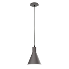 Montclair Light Works PEB416-57-C21 - 8" Jerome shade, white cord with canopy, Bronze Matte