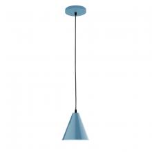 Montclair Light Works PEB420-54-C21 - 8" Jynx shade, white cord with canopy, Light Blue