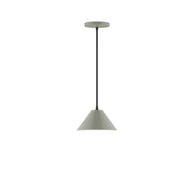 Montclair Light Works PEB421-24-C21 - 8" Pinnacle Pendant, white cord with canopy, Moss Green