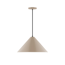 Montclair Light Works PEB423-18-C21 - 18" Pinnacle Pendant, white cord with canopy, Clay