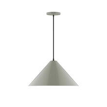 Montclair Light Works PEB423-24 - 18" Pinnacle Pendant, Moss Green