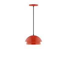Montclair Light Works PEBX445-26-C21 - 10" Nest Pendant, white cord with canopy, Vermillion