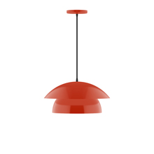 Montclair Light Works PEBX446-26-C21 - 16" Nest Pendant, white cord with canopy, Vermillion