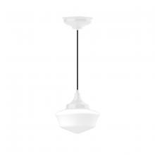 Montclair Light Works PEF021-44-C21 - 12" Schoolhouse glass, white cord with canopy, White