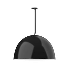 Montclair Light Works PEG215-41-44 - 36" XL Choices Deep Dome Shade, medium base, SS cable, black cord with canopy, Black