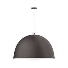 Montclair Light Works PEG215-57-44-C21 - 36" XL Choices Deep Dome Shade, medium base, SS cable, white cord with canopy, Bronze Matte