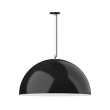 Montclair Light Works PEG231-41-44 - 36" XL Choices Shallow Dome Shade, medium base, SS cable, black cord with canopy, Black
