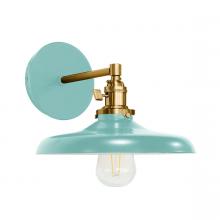 Montclair Light Works SCM401-48-91 - Uno 10" wall sconce,  Sea Green with Brushed Brass hardware