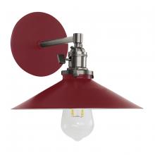 Montclair Light Works SCM404-55-96 - Uno 10" wall sconce,  Barn Red with Brushed Nickel hardware