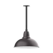 Montclair Light Works STB108-57 - 16" Cafe shade, stem mount pendant with canopy, Bronze Matte