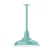 Montclair Light Works STB184-48 - 16" Warehouse shade, stem mount pendant with canopy, Sea Green