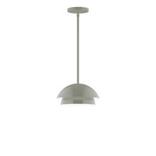 Montclair Light Works STGX445-24 - 10" Nest Stem Hung Pendant, Moss Green