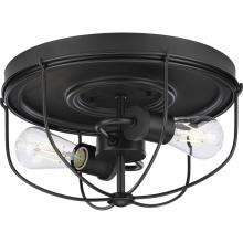  P350195-143 - Medal Collection Two-Light Graphite Industrial Style Flush Mount Ceiling Light