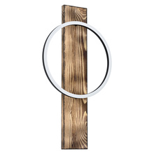Eglo 99353A - 1 LT Integrated LED Wall Light w/ Brushed Pine Wood Finish & Black  Shade