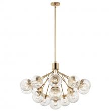 52702CPZ - Silvarious 38 Inch 16 Light Convertible Chandelier with Clear Crackled Glass in Champagne Bronze
