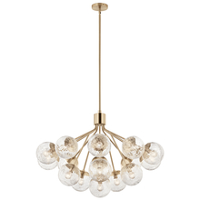  52702CPZ - Silvarious 38 Inch 16 Light Convertible Chandelier with Clear Crackled Glass in Champagne Bronze