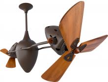  AR-BZZT-WD - Ar Ruthiane 360° dual headed rotational ceiling fan in bronzette finish with solid sustainable ma