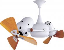  DD-WH-WD - Duplo Dinamico 360” rotational dual head ceiling fan in Gloss White finish with solid sustainabl