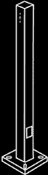RAB Lighting PS4-07-25D2 - POLES PS4 SQUARE POLE 4 INCH 7 GAUGE 25 FEET DRILLED