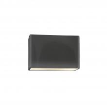 Justice Design Group CER-5645-GRY-LED1-1000 - Small ADA Wide Rectangle LED Wall Sconce - Open Top & Bottom
