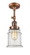 Innovations Lighting 201F-AC-G184 - Canton - 1 Light - 6 inch - Antique Copper - Adjustable Semi-Flush Mount