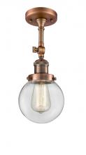 Innovations Lighting 201F-AC-G202-6 - Beacon - 1 Light - 6 inch - Antique Copper - Adjustable Semi-Flush Mount