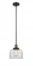 Innovations Lighting 201S-BAB-G72-LED - Bell - 1 Light - 8 inch - Black Antique Brass - Stem Hung - Mini Pendant