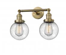 Innovations Lighting 208-BB-G204-6 - Beacon - 2 Light - 17 inch - Brushed Brass - Adjustable Bath Vanity Light