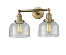 Innovations Lighting 208-BB-G74 - Bell - 2 Light - 19 inch - Brushed Brass - Adjustable Bath Vanity Light