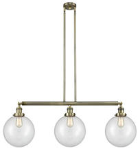Innovations Lighting 213-AB-G202-10 - Beacon - 3 Light - 42 inch - Antique Brass - Stem Hung - Adjustable Island Light